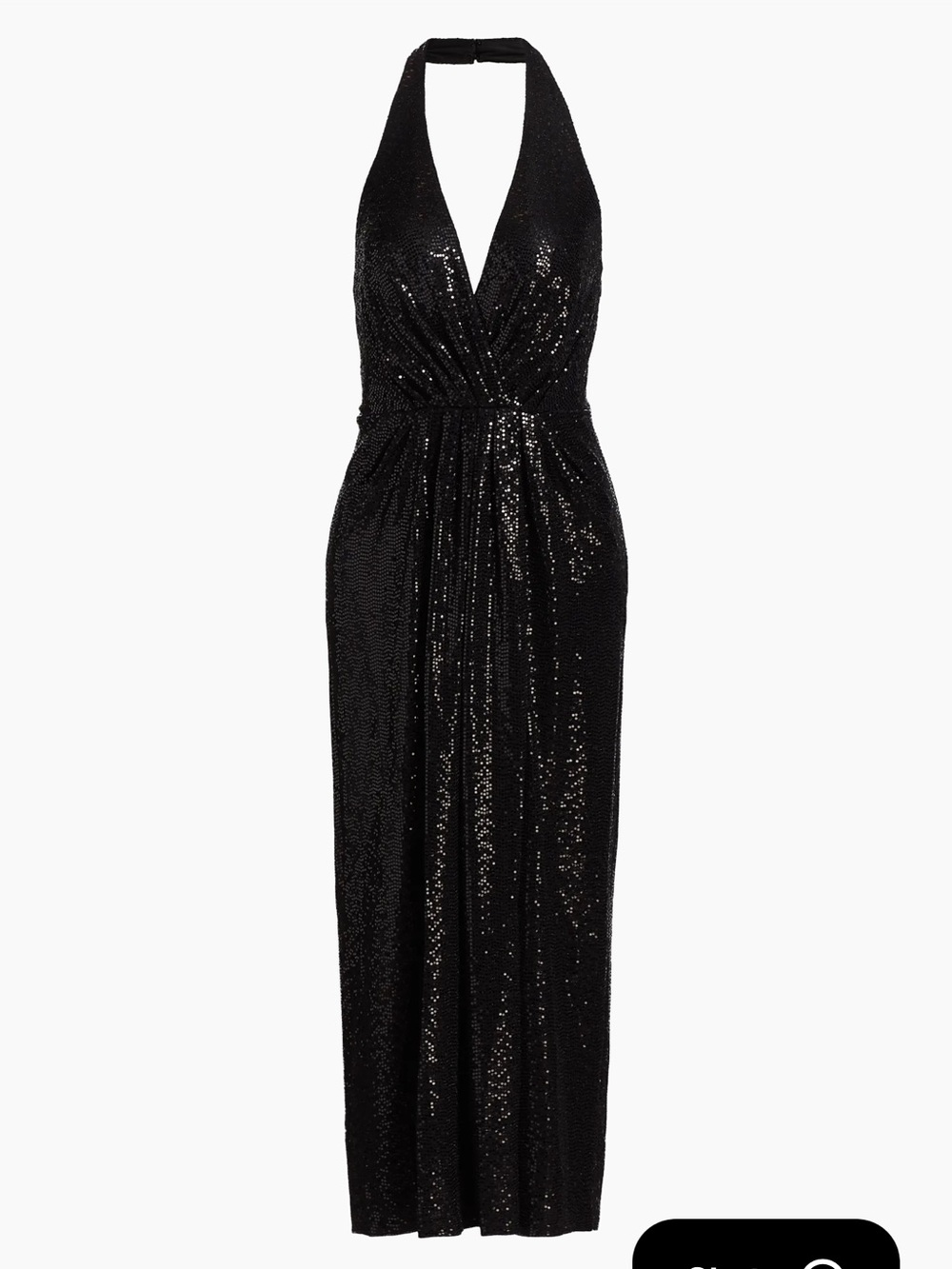 Halston Disco Jersey Halter Gown